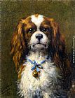 A King Charles Spaniel with a Blue Ribon by Otto Eerelman